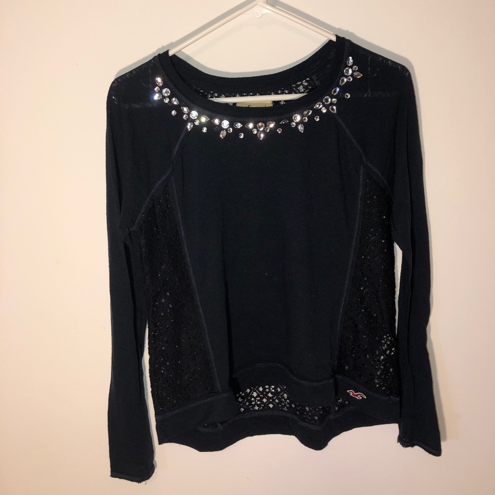 Long sleeve lace back shirt